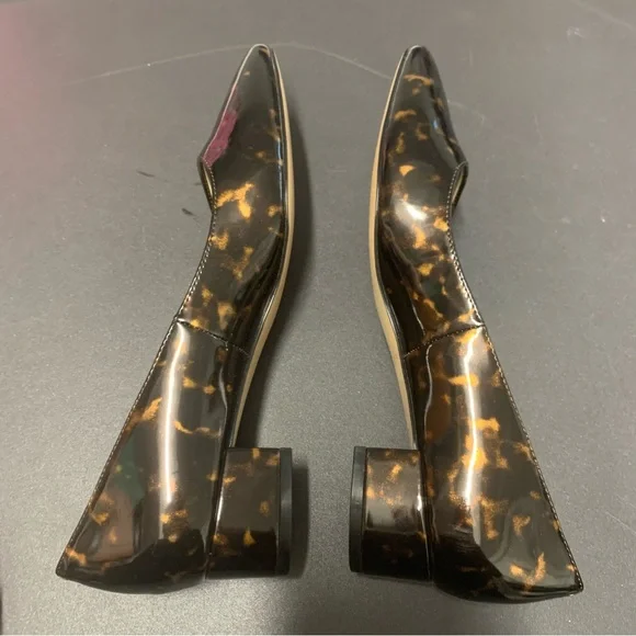 NEW Ann Taylor Brown Tortoise Pointed Toe Block Kitten Heels Size 7 - Picture 4 of 9